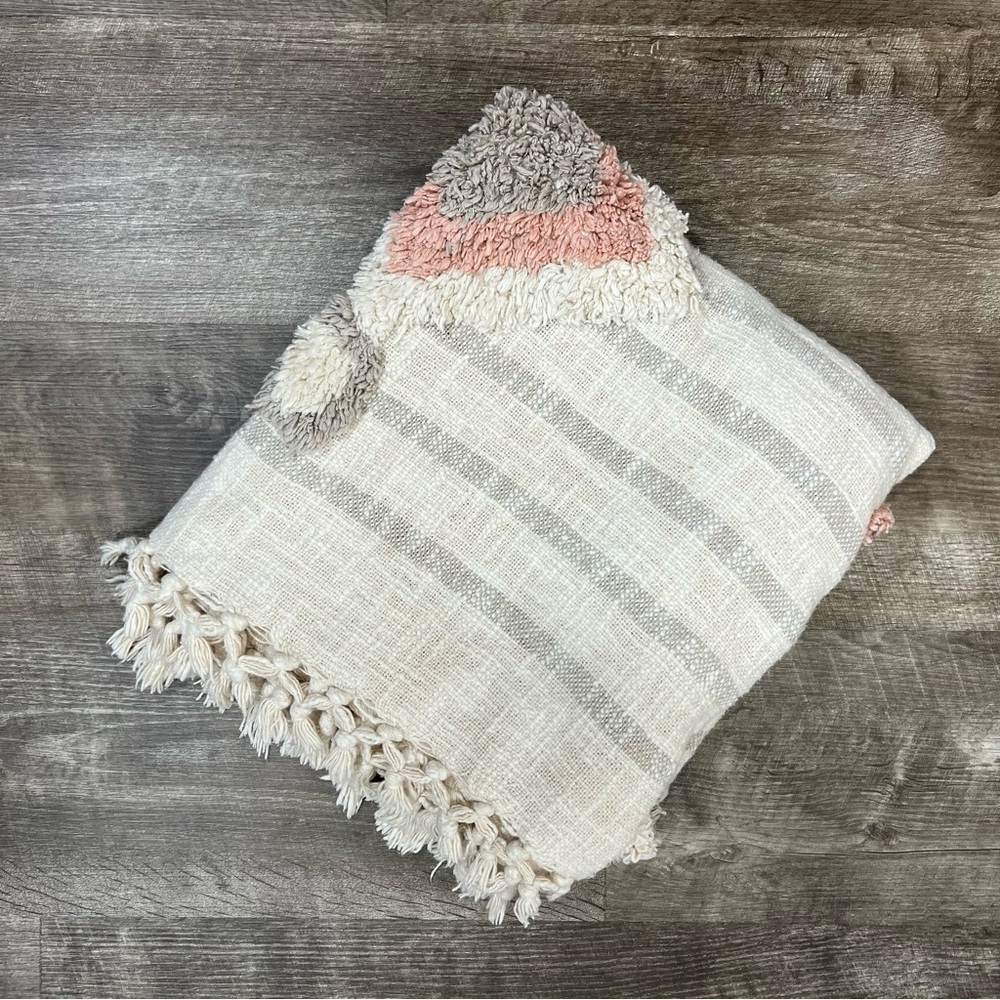 Passport to India Textured Boho Tassel Throw Blanket